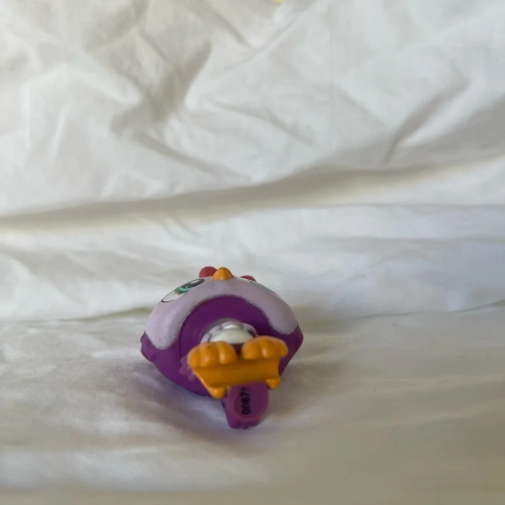 Littlest Petshop Purple Owl Blue Eyes Pink Bow RARE 1515